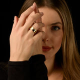 Designer Ring vergoldet-  Starlit Curve