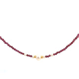 Garnet and Pearl Halskette
