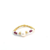 Garnet and Pearl Ring