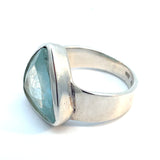 Aquamarin Triangle Ring