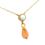 Apricot Pearl Halskette