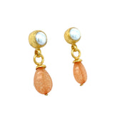 Apricot Pearl Ohrring