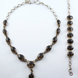 Silbercollier mit facettiertem Rauchquarz (nur Collier)