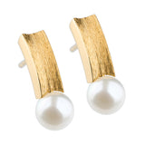 vergoldete Edelstahlohrstecker mit Perle