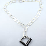 gebürstetes Sterlingsilbercollier mit Ebenholz